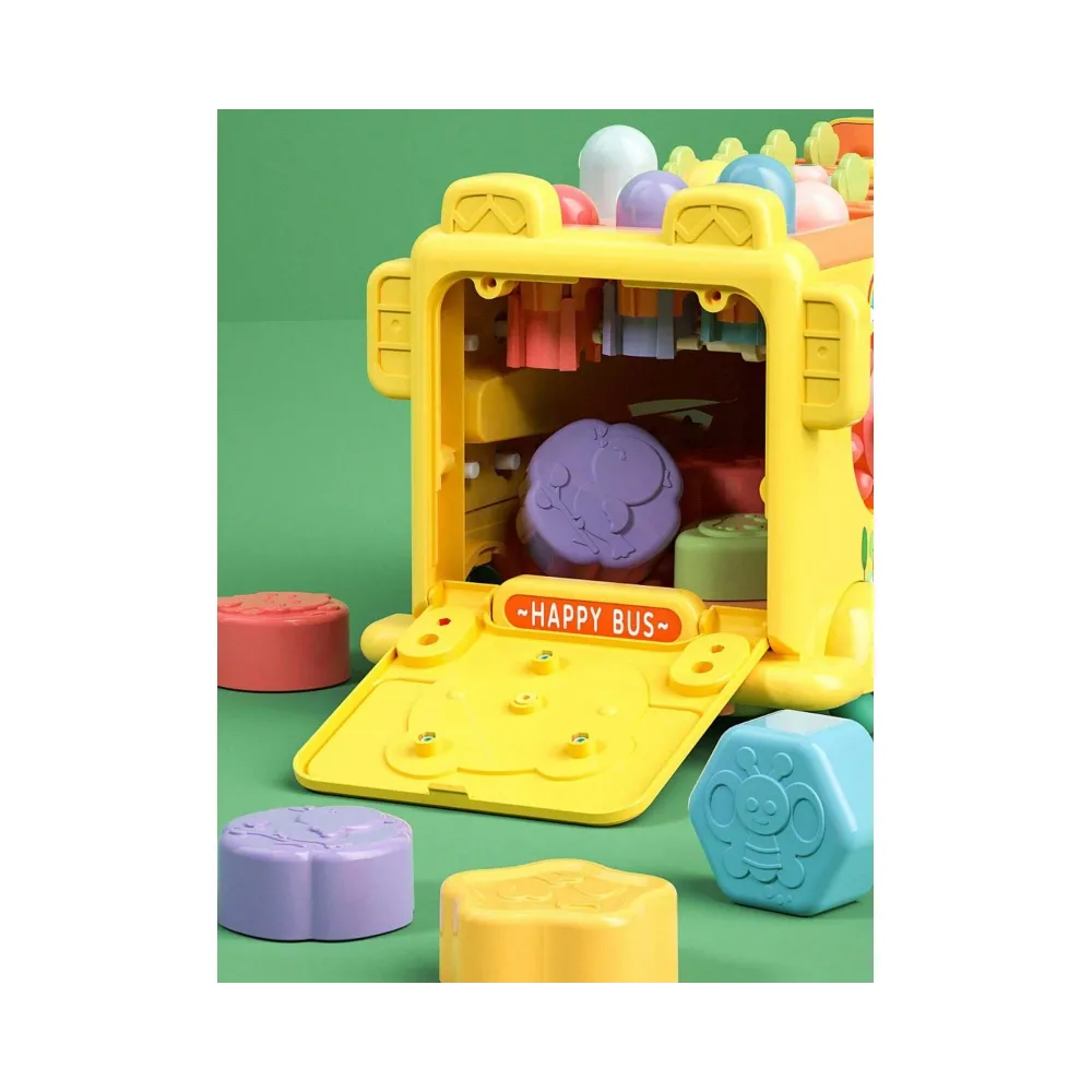 WOOPIE BABY Interaktywny Autobus Montessori Edukacyjny 6w1 Młoteczek Cymbałki +18 m