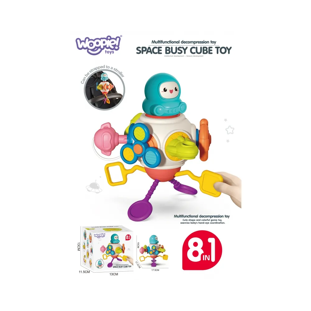 WOOPIE BABY Kostka Sześciościan Montessori Sensoryczna 8w1