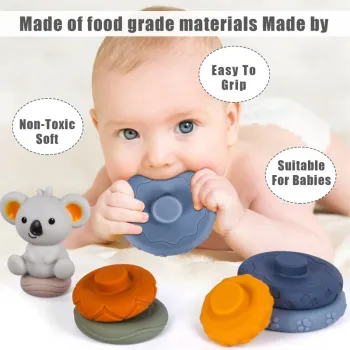 WOOPIE BABY Zestaw Edukacyjna Piramidka Koala 2w1 Gryzak