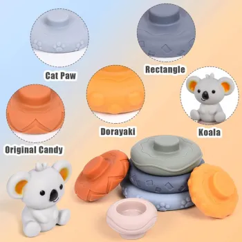 WOOPIE BABY Zestaw Edukacyjna Piramidka Koala 2w1 Gryzak