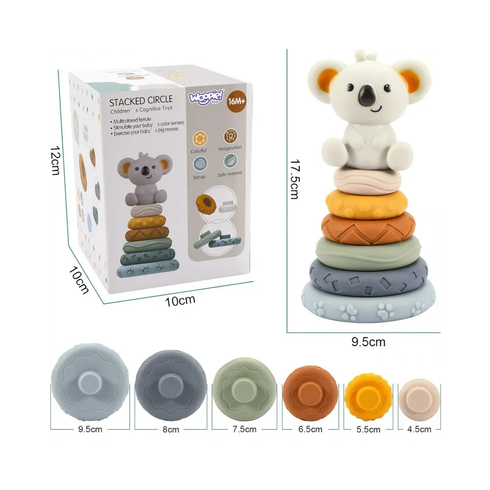 WOOPIE BABY Zestaw Edukacyjna Piramidka Koala 2w1 Gryzak