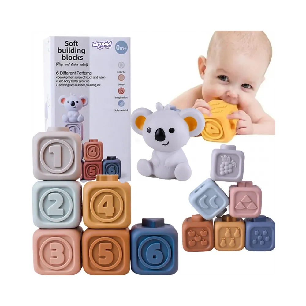 Edukacyjna Piramidka z kolorowymi klockami dla maluchów