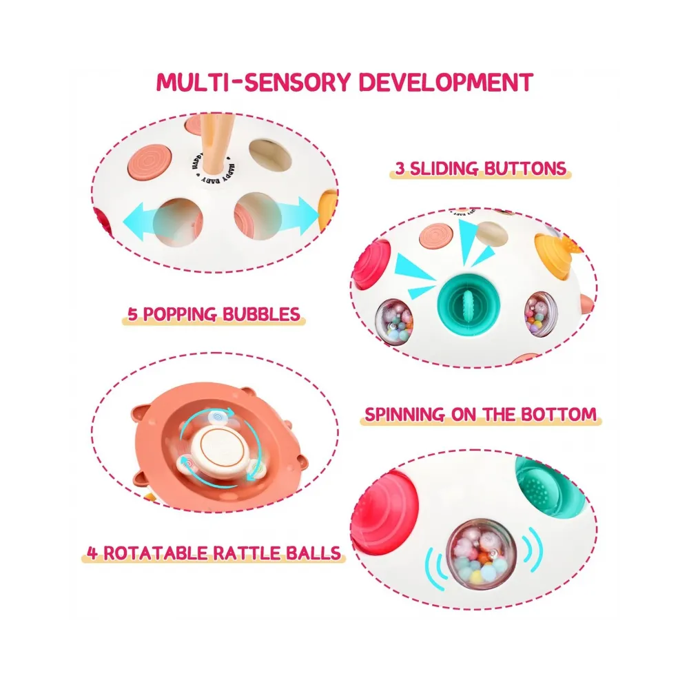 WOOPIE BABY Zabawka Sensoryczna 4w1 Jeżyk Pop-it Aktywizujący