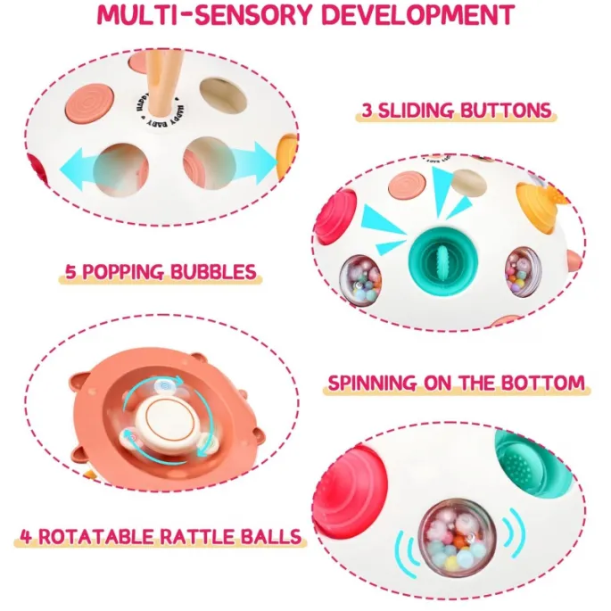 Wielofunkcyjna zabawka wspierająca rozwój zmysłów.