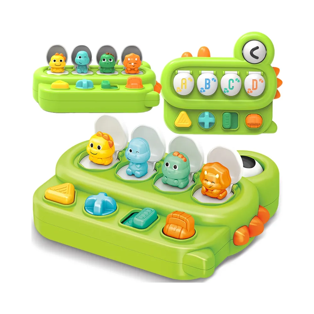 Interaktywna zabawka edukacyjna dla dzieci z dinozaurami.