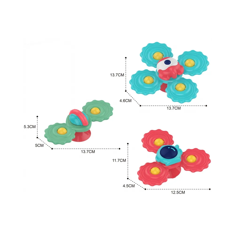 WOOPIE BABY Gryzak Spinner Wirujący z Przyssawką Zestaw 3 szt_20SZT