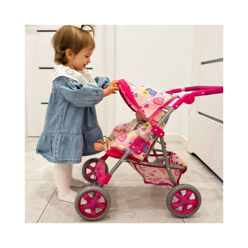 WOOPIE ROYAL Spacerówka Wózek dla Lalek Serca Kolorowe