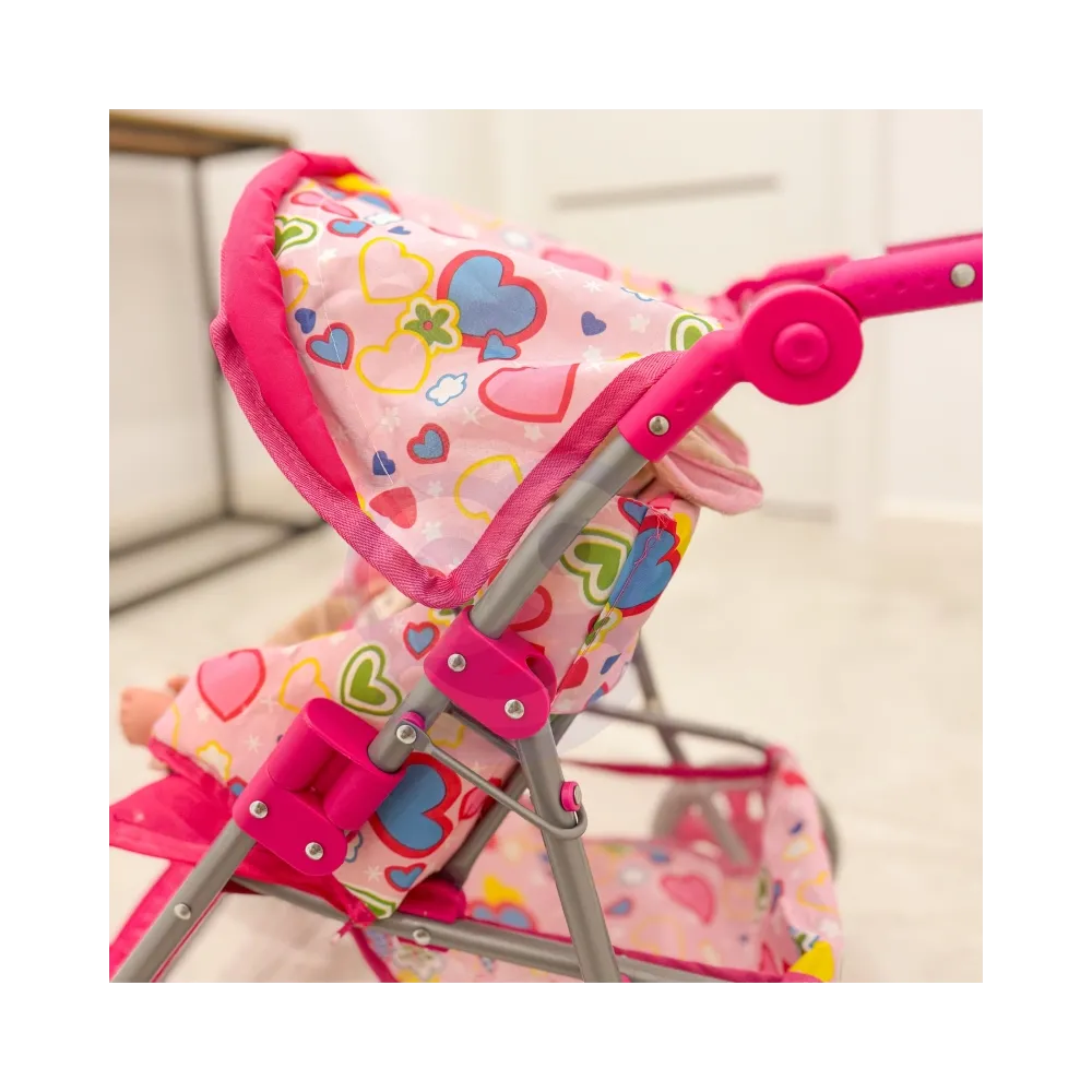 WOOPIE ROYAL Spacerówka Wózek dla Lalek Serca Kolorowe