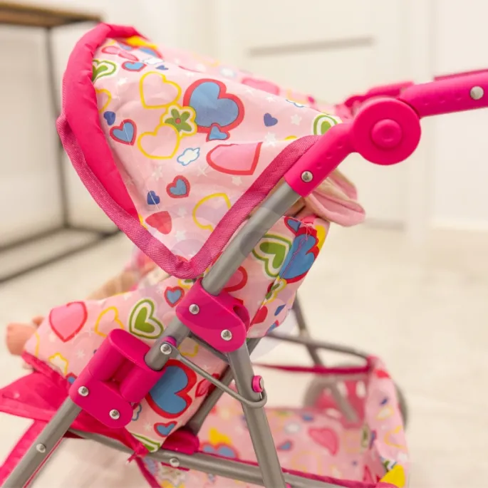 Stylowy wózek zabawkowy dla dziewczynek