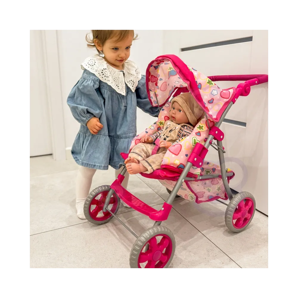 WOOPIE ROYAL Spacerówka Wózek dla Lalek Serca Kolorowe