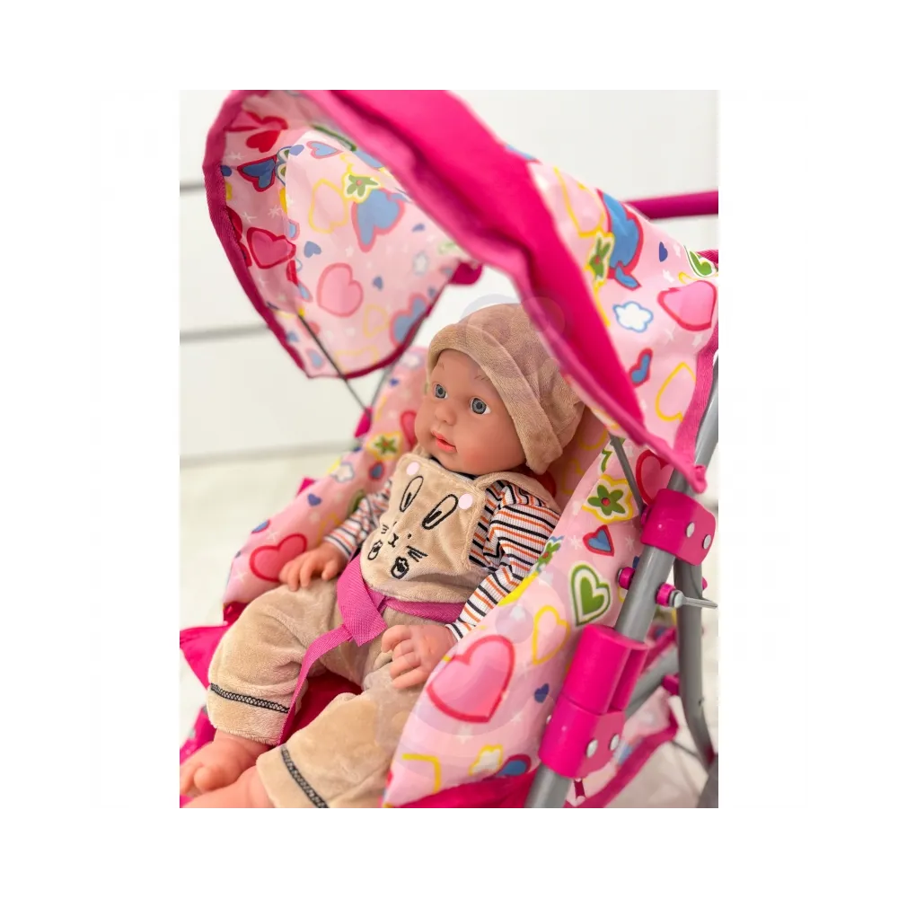 WOOPIE ROYAL Spacerówka Wózek dla Lalek Serca Kolorowe