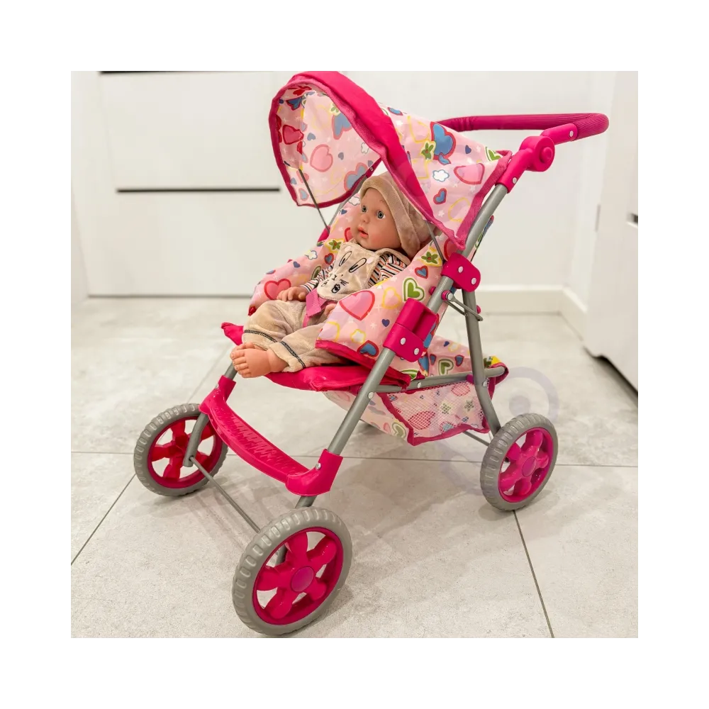 WOOPIE ROYAL Spacerówka Wózek dla Lalek Serca Kolorowe
