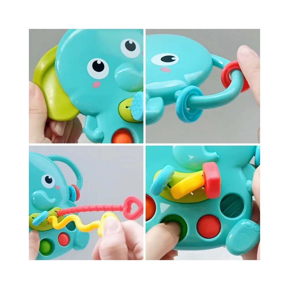 WOOPIE BABY Gryzak Sensoryczny Słonik Montessori 4w1