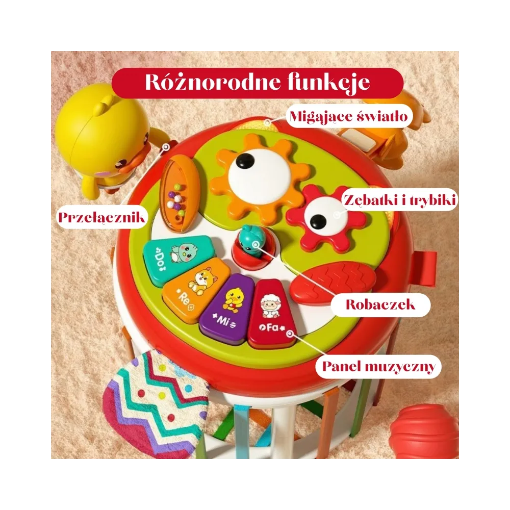 WOOPIE BABY Walec Kostka Sensoryczna Interaktywny Bębenek