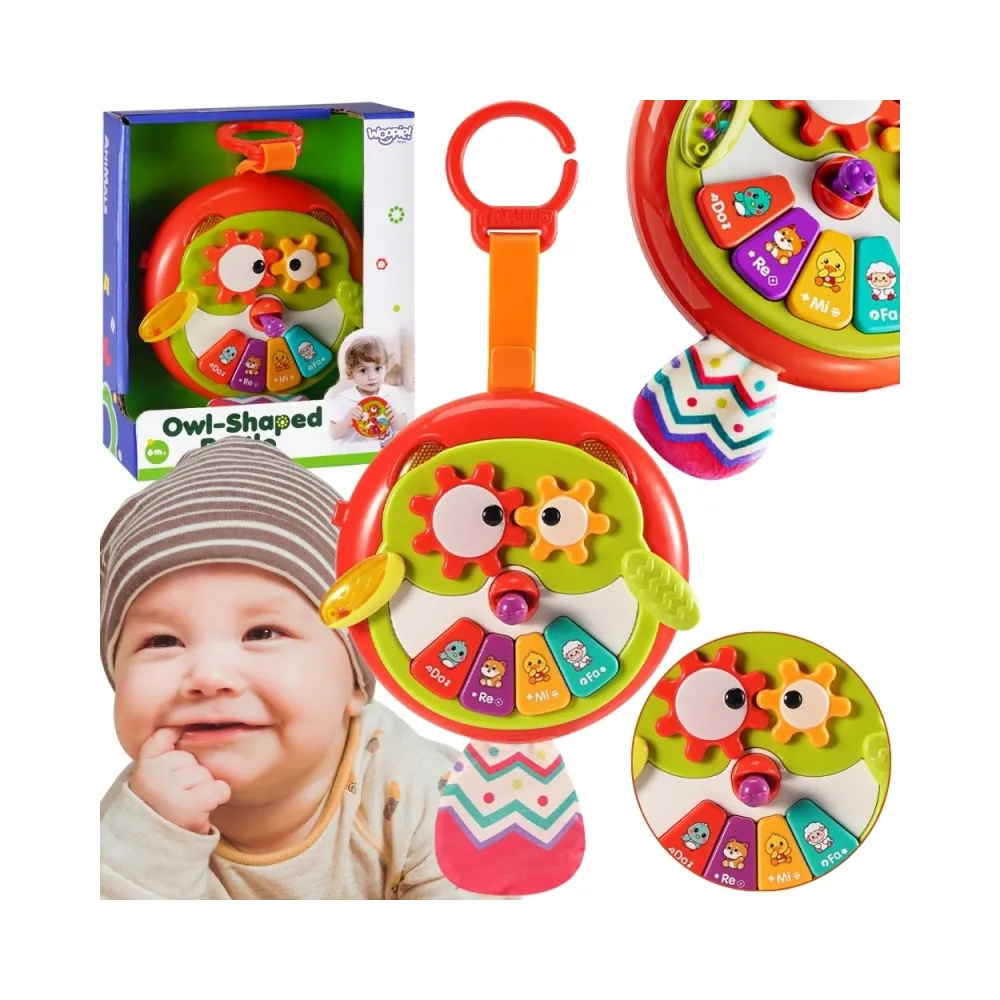 WOOPIE BABY Interaktywna Zabawka Sowa Pianinko z Szeleszczącym Ogonem