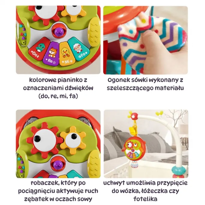 Interaktywne pianinko w kształcie sowy