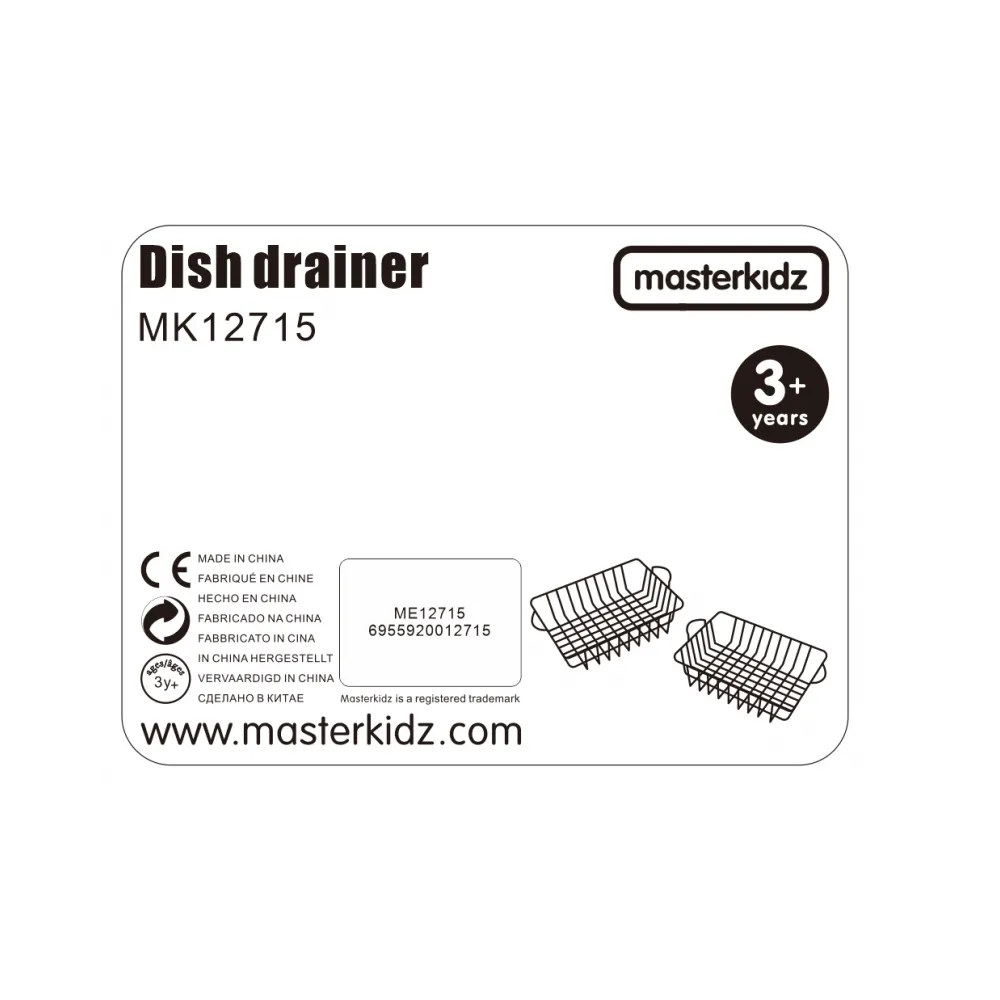 MASTERKIDZ Zestaw 2 Metalowe Kosze Szuszarka Do Naczyń Do Kuchni Dla Dzieci