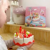 WOOPIE Tort Urodzinowy do Krojenia na Rzepy Świeczki Owoce 40 el.