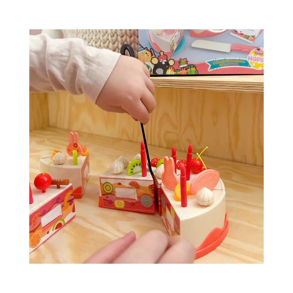 WOOPIE Tort Urodzinowy do Krojenia na Rzepy Świeczki Owoce 40 el.