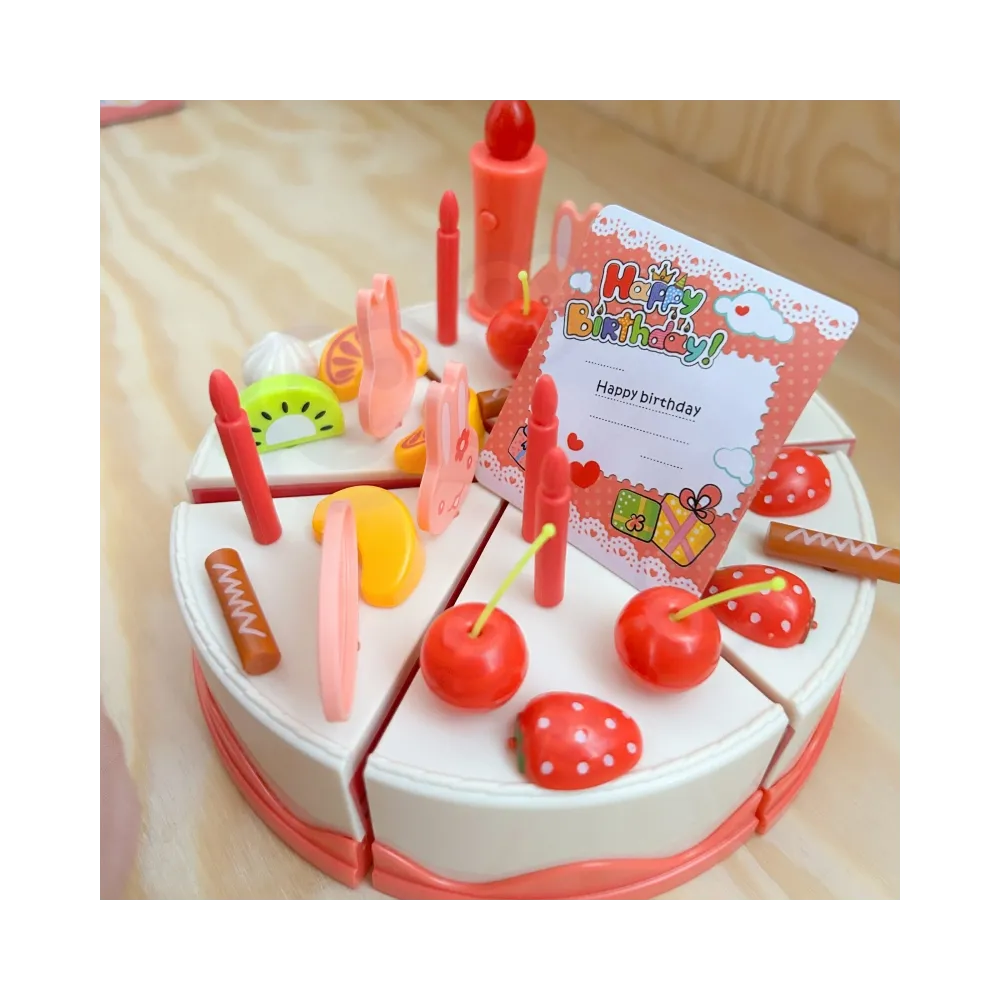 WOOPIE Tort Urodzinowy do Krojenia na Rzepy Świeczki Owoce 40 el.