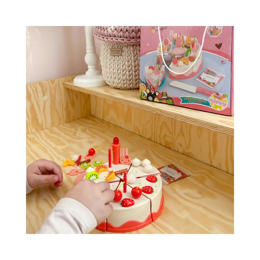 WOOPIE Tort Urodzinowy do Krojenia na Rzepy Świeczki Owoce 40 el.