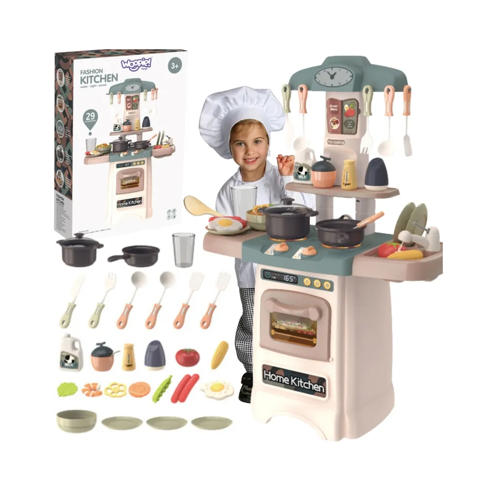 WOOPIE Modna Kuchnia z Obiegiem Wody Palnik Światło Dźwięk + 29 Akc.