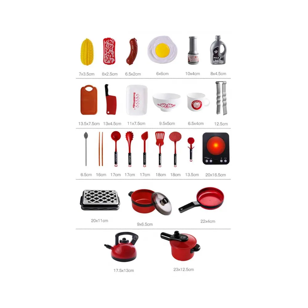 WOOPIE Kuchnia dla Dzieci Duży Zestaw XXL Akcesoria Garnki 36 el.