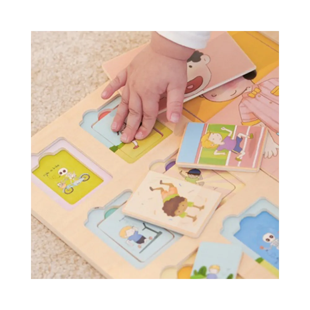 CLASSIC WORLD Tablica Edukacyjna Ciało Ludzkie Układanka Klocki Puzzle dla Dzieci Dopasuj MONTESSORI 19 el.