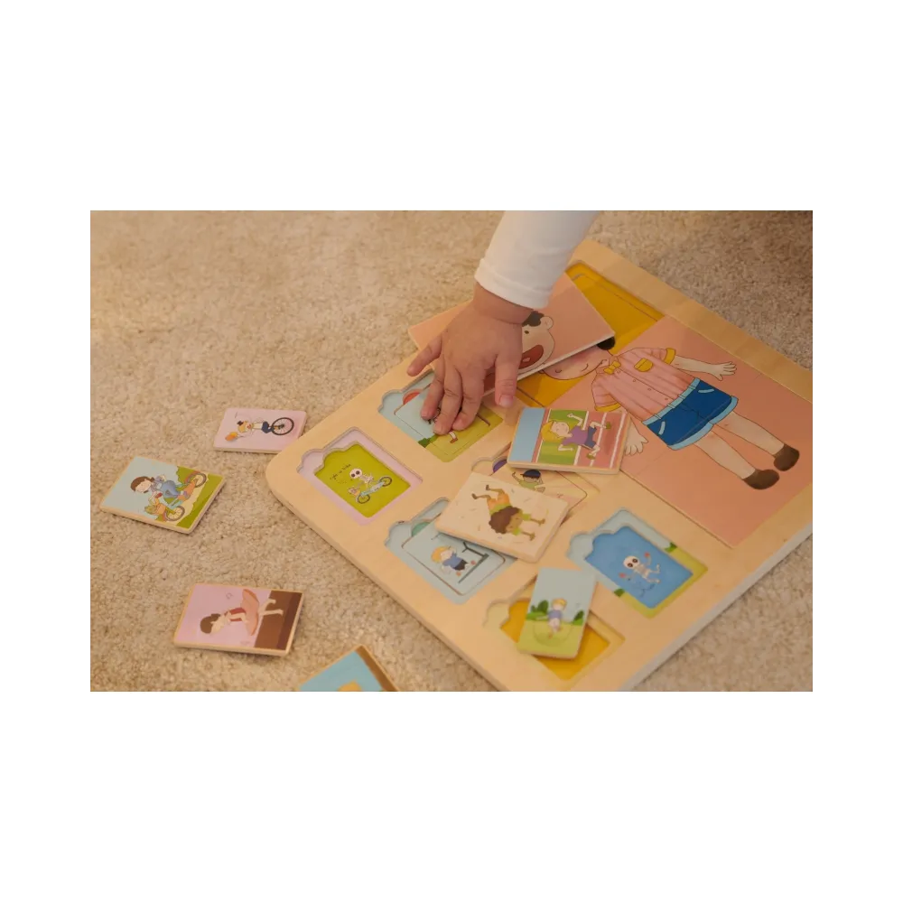 CLASSIC WORLD Tablica Edukacyjna Ciało Ludzkie Układanka Klocki Puzzle dla Dzieci Dopasuj MONTESSORI 19 el.