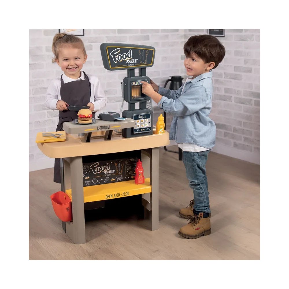 SMOBY Restauracja Bar dla Dzieci 2w1 Kuchnia Jadalnia Akcesoria