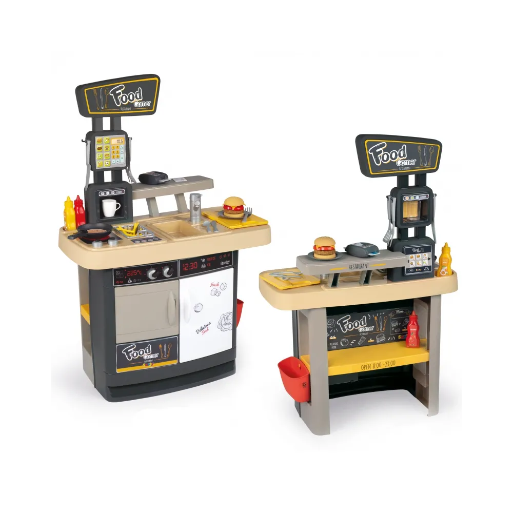 SMOBY Restauracja Bar dla Dzieci 2w1 Kuchnia Jadalnia Akcesoria