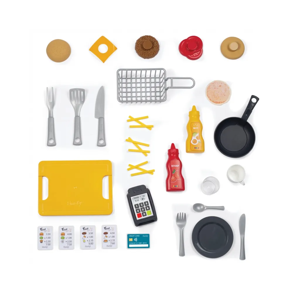 SMOBY Restauracja Bar dla Dzieci 2w1 Kuchnia Jadalnia Akcesoria