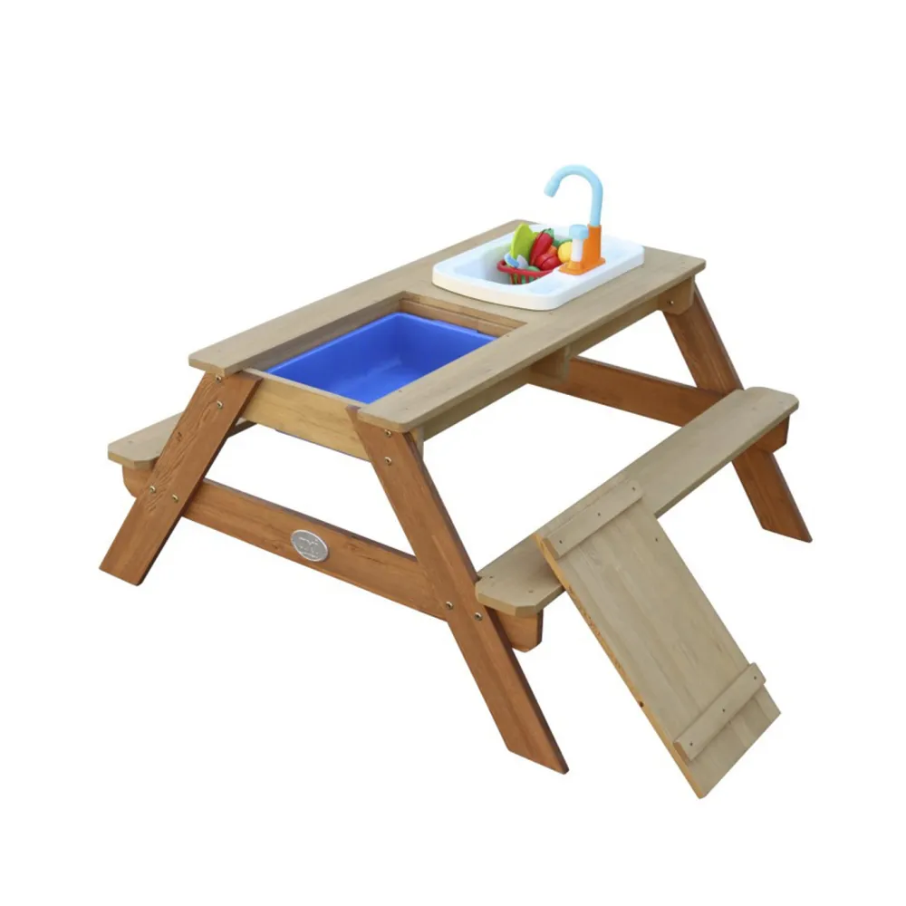 AXI Stół Piknikowy Emily z Ławką i Umywalką na Baterie oraz Pojemnikami na Wodę/Piasek