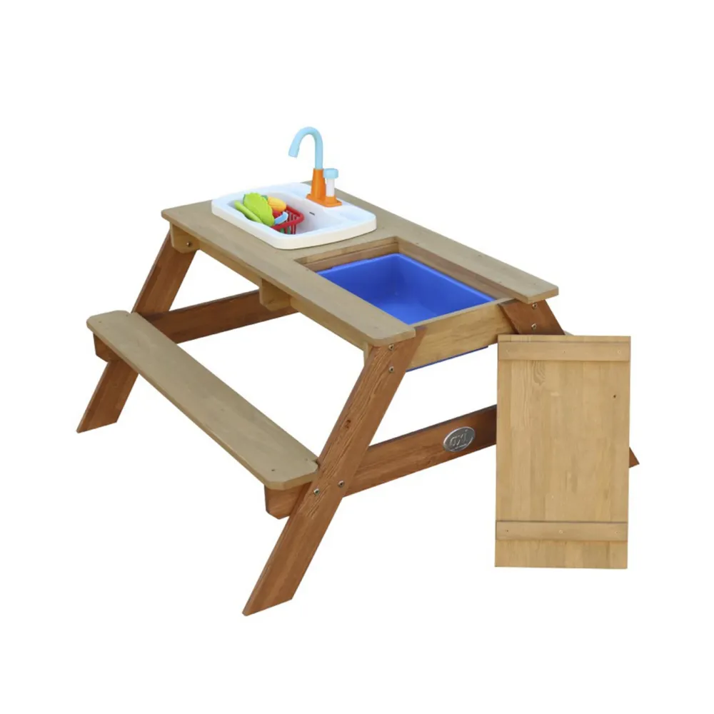 AXI Stół Piknikowy Emily z Ławką i Umywalką na Baterie oraz Pojemnikami na Wodę/Piasek