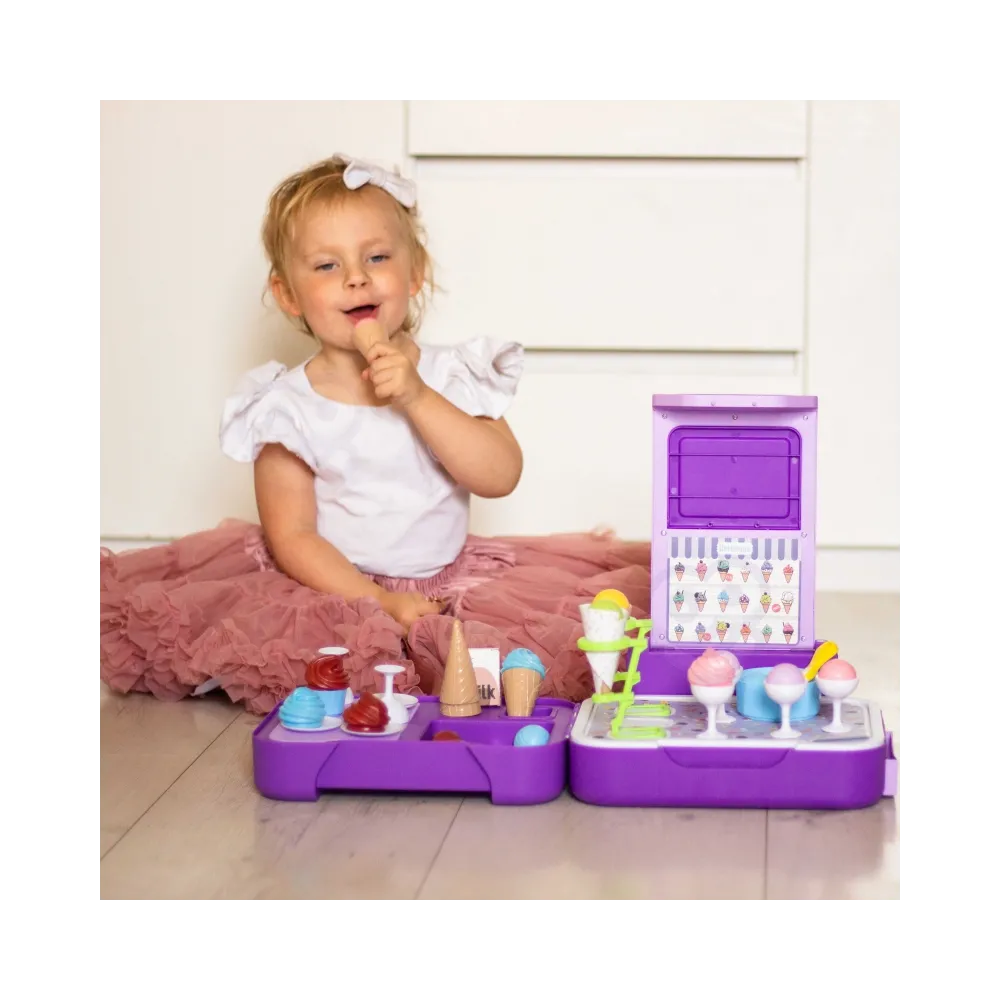 WOOPIE Walizka z Lodami 3w1 Kuchnia Sklepik Lodziarnia Przenośna 62 el.