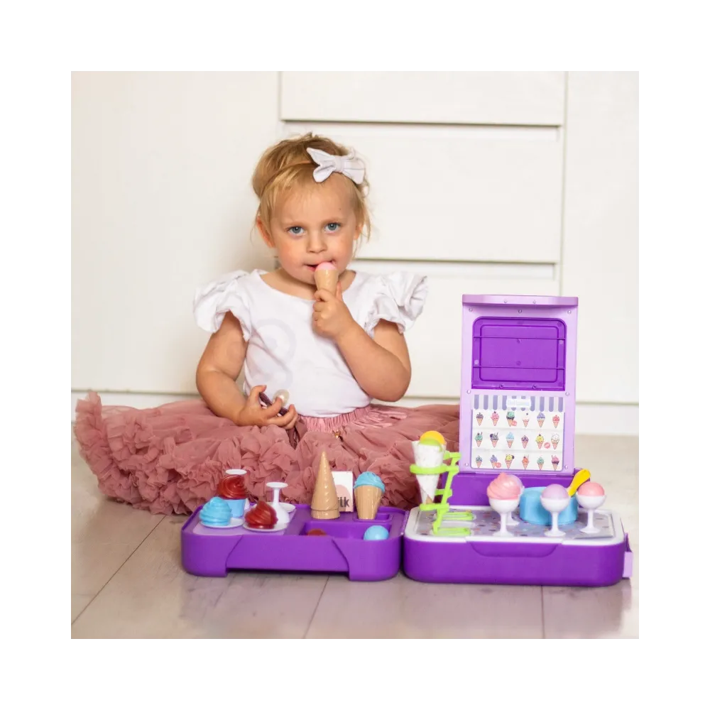 WOOPIE Walizka z Lodami 3w1 Kuchnia Sklepik Lodziarnia Przenośna 62 el.