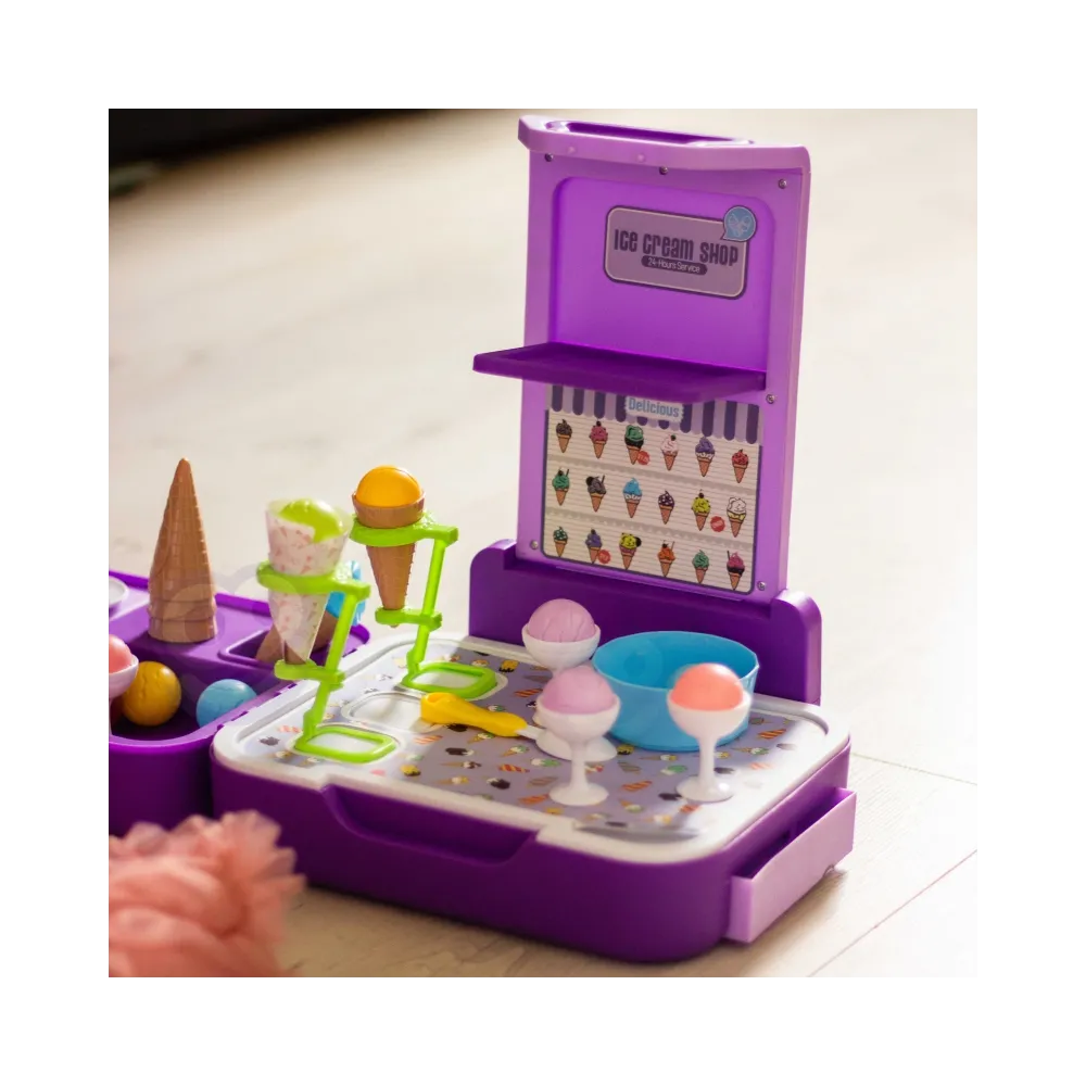 WOOPIE Walizka z Lodami 3w1 Kuchnia Sklepik Lodziarnia Przenośna 62 el.