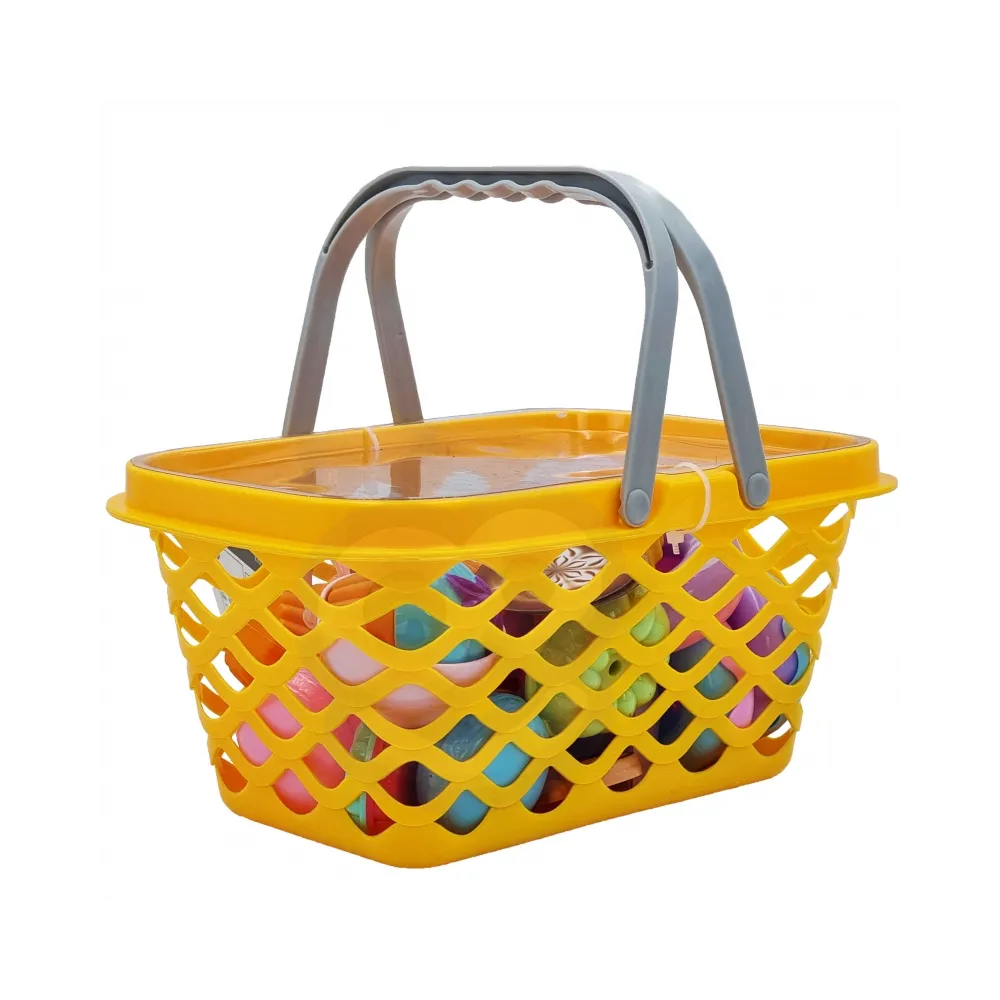 WOOPIE Koszyk na Zakupy z Zestawem do Herbaty i Słodyczami 26 el.