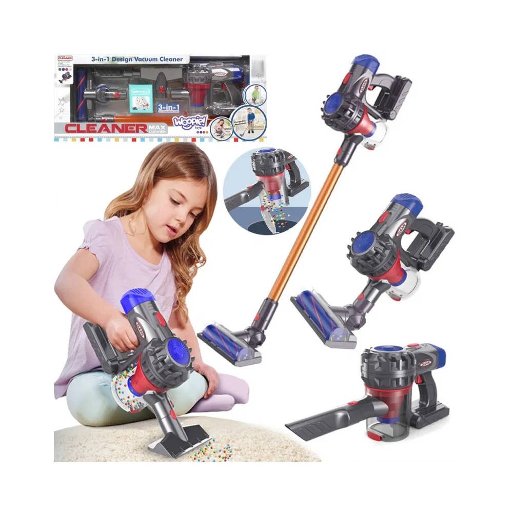 WOOPIE Interaktywny Odkurzacz Pionowy 3w1 dla Dzieci z Funkcją Ssania