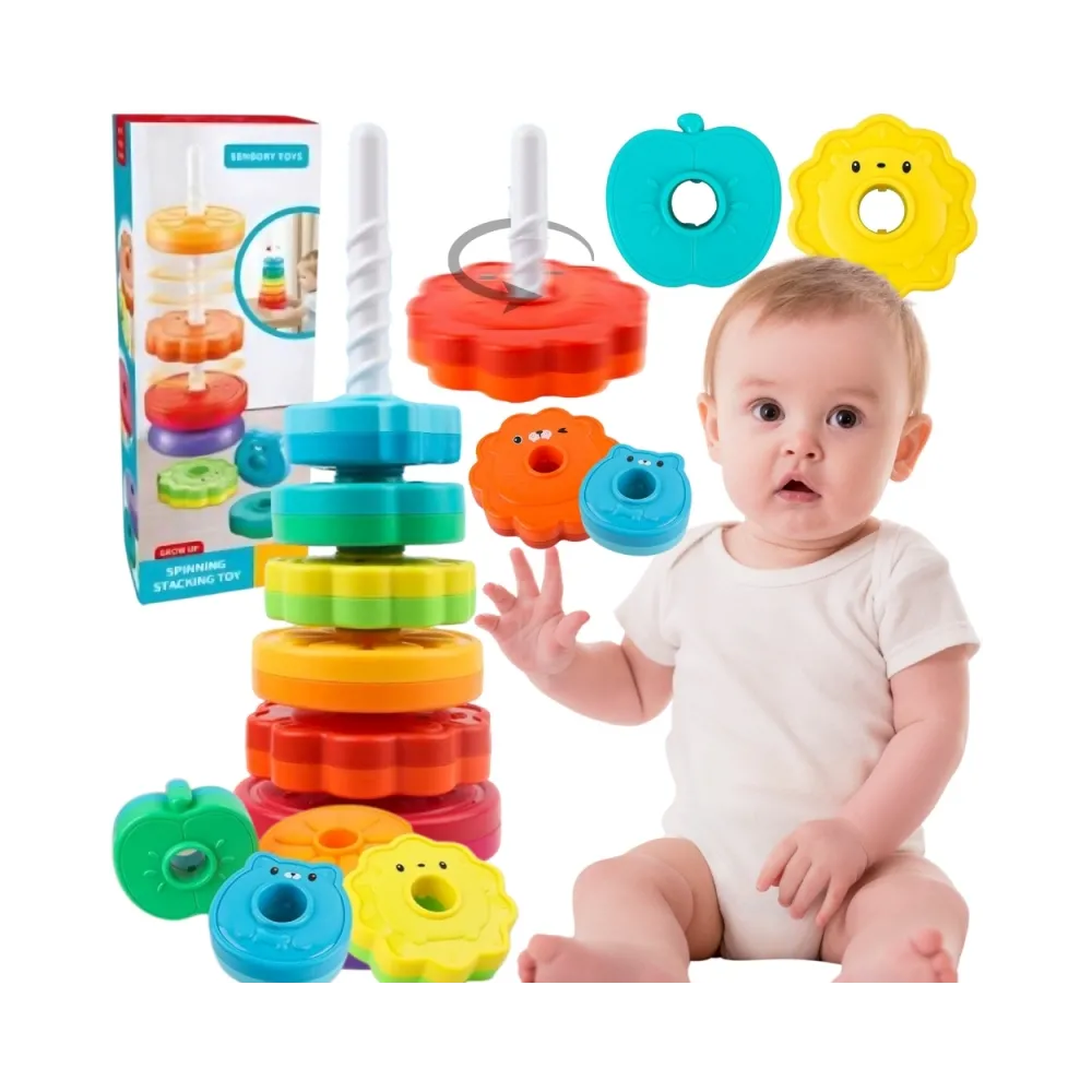 WOOPIE BABY Edukacyjna Piramidka Zakręcona Wieża Zwierzątka