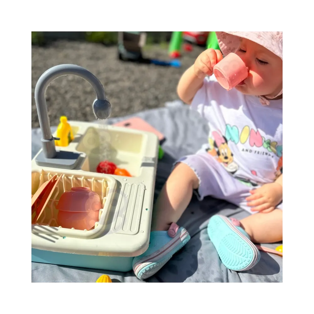 WOOPIE Zlewozmywak 2w1 Kuchnia Kran z Wodą Niebieski