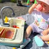 WOOPIE Zlewozmywak 2w1 Kuchnia Kran z Wodą Niebieski