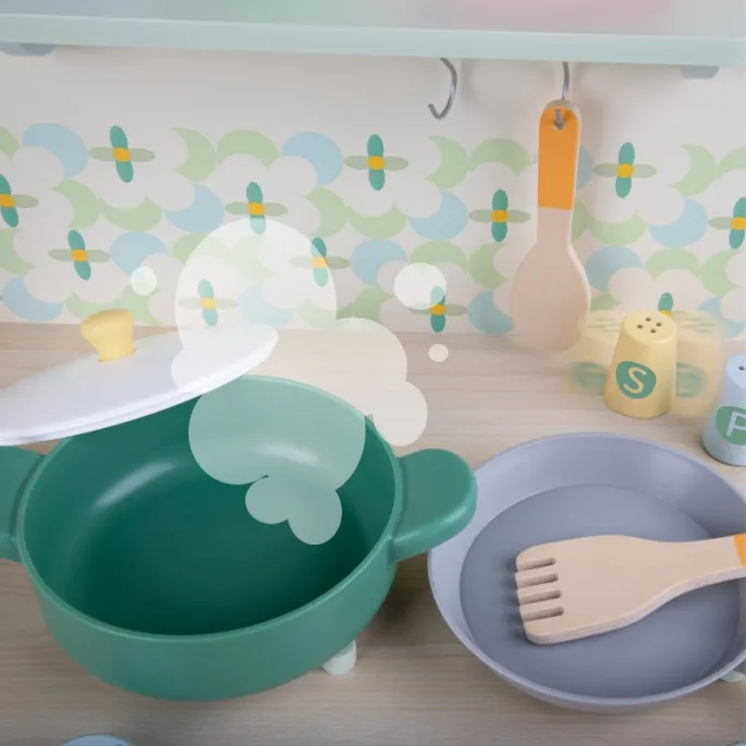 Kuchnia dla małych kucharzy w pastelowych kolorach