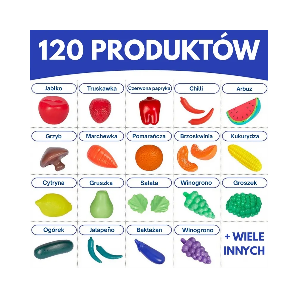 WOOPIE Zestaw do Kuchni Sklepu Warzywa Owoce 120el.