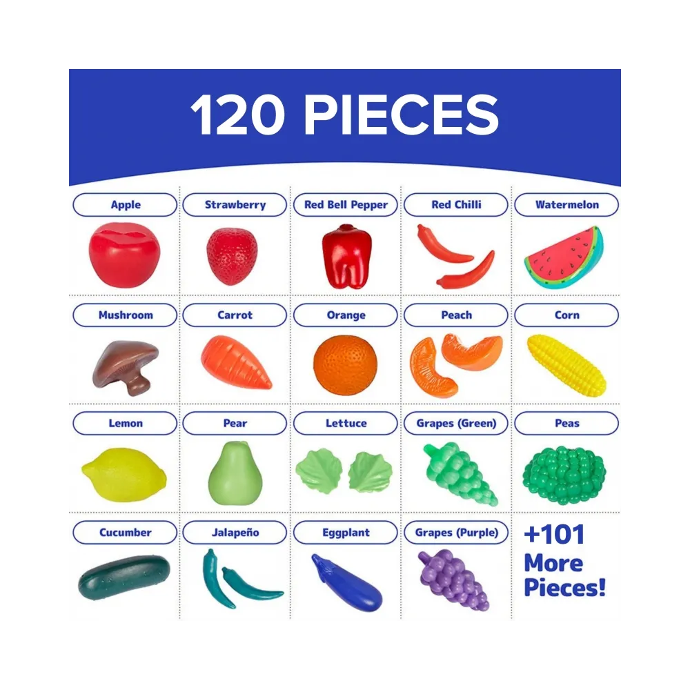 WOOPIE Zestaw do Kuchni Sklepu Warzywa Owoce 120el.