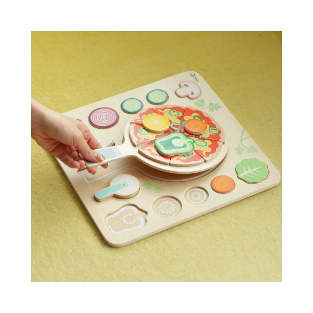 CLASSIC WORLD Drewniana Pizza do Krojenia Układanka Warzywa 22 el.