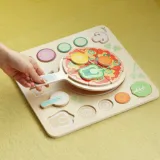 CLASSIC WORLD Drewniana Pizza do Krojenia Układanka Warzywa 22 el.