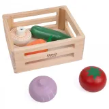 CLASSIC WORLD Zestaw Drewnianych Warzyw w Koszyku 6 el.