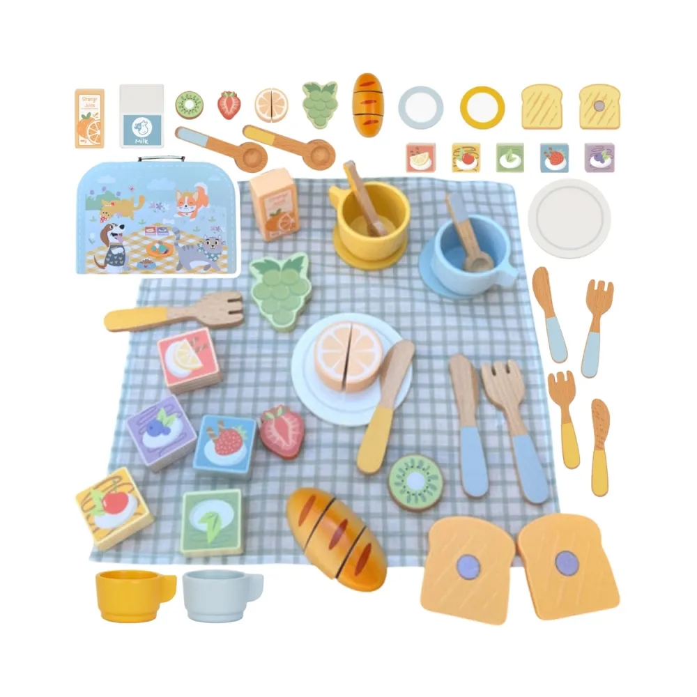 TOOKY TOY Zestaw Piknikowy Owoce do Krojenia Zestaw Śniadaniow