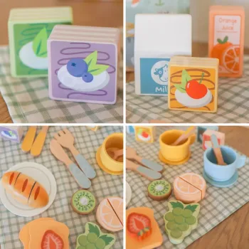 TOOKY TOY Zestaw Piknikowy Owoce do Krojenia Zestaw Śniadaniow